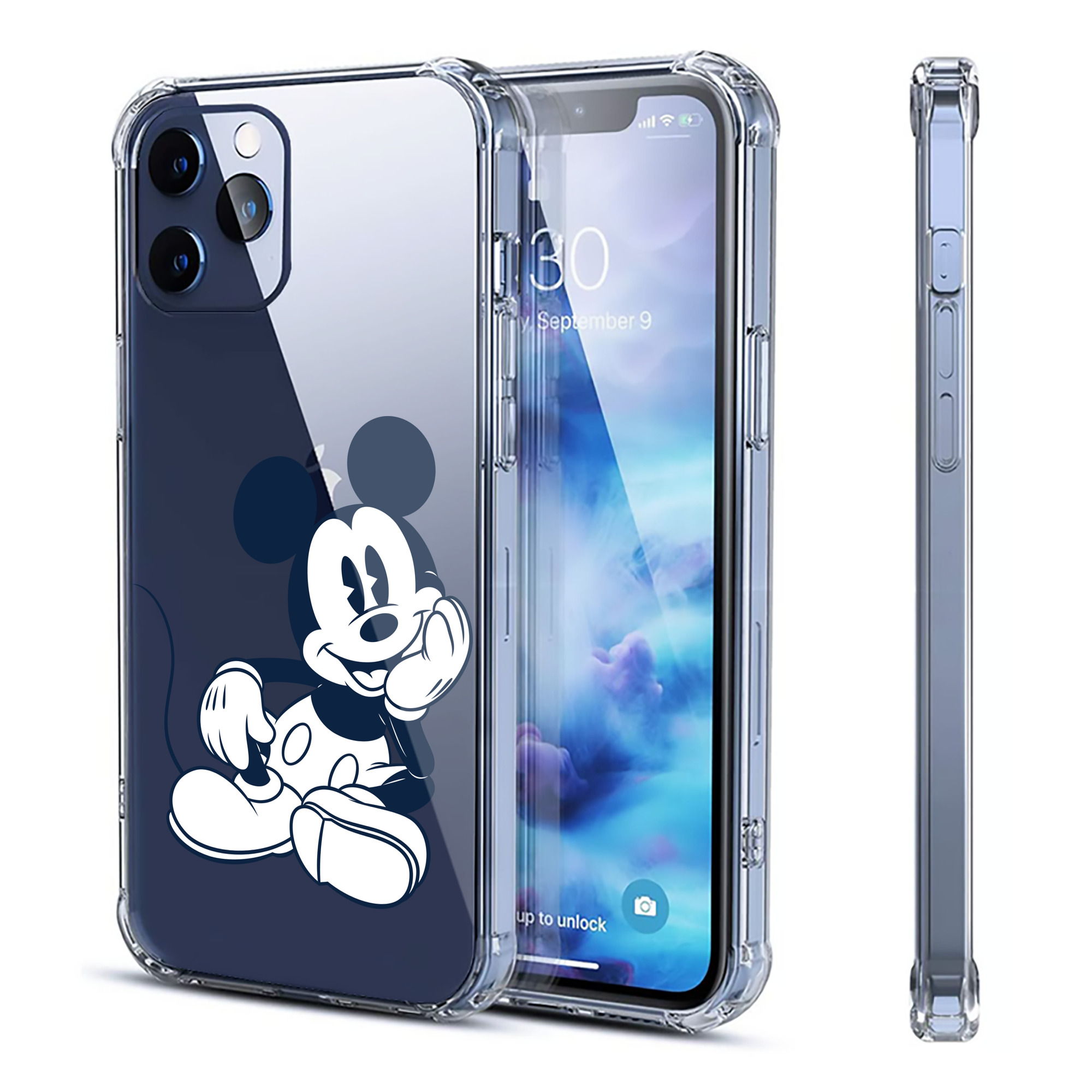 （画像用） ミッキーマウス Mickey Mouse 【iPhone 12シリーズ対応】透明スマホケース（クリアソフトケース）